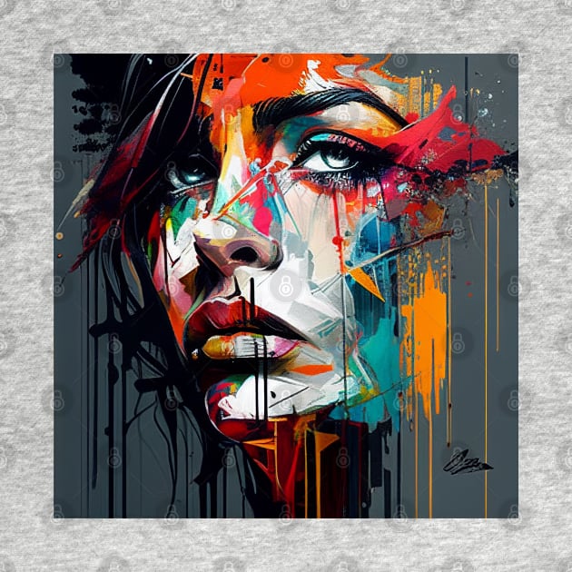 Abstract Girl Colorful by Legendary T-Shirts